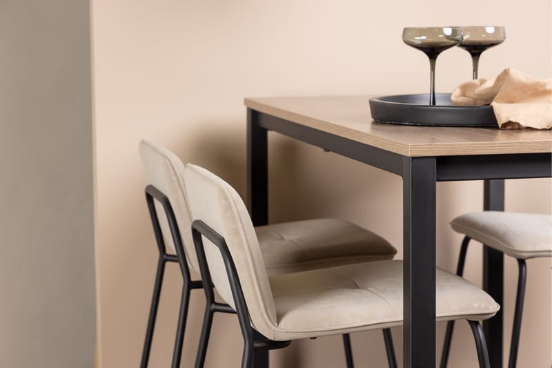 Camden Barbord 60x120 cm med 4 Bisbee Stoler - Beige - Møbler - Bord - Barbord & ståbord