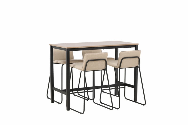 Camden Barbord 60x120 cm med 4 Bisbee Stoler - Beige - Møbler - Bord - Barbord & ståbord
