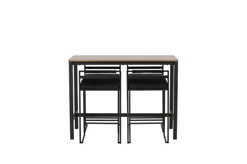 Camden Barbord 60x120 cm med 4 Opelika Stoler - Sort - Møbler - Bord - Barbord & ståbord