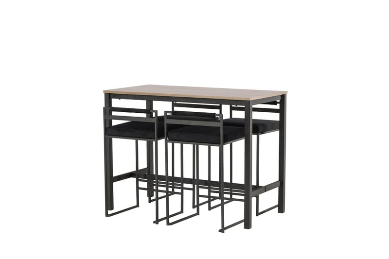 Camden Barbord 60x120 cm med 4 Opelika Stoler - Sort - Møbler - Bord - Barbord & ståbord