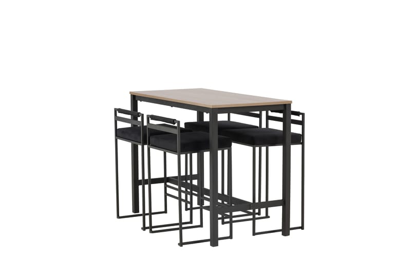 Camden Barbord 60x120 cm med 4 Opelika Stoler - Sort - Møbler - Bord - Barbord & ståbord