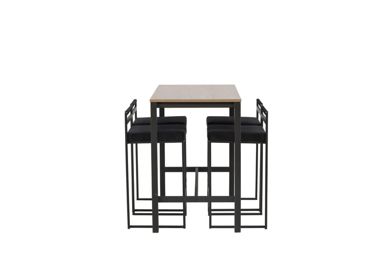 Camden Barbord 60x120 cm med 4 Opelika Stoler - Sort - Møbler - Bord - Barbord & ståbord