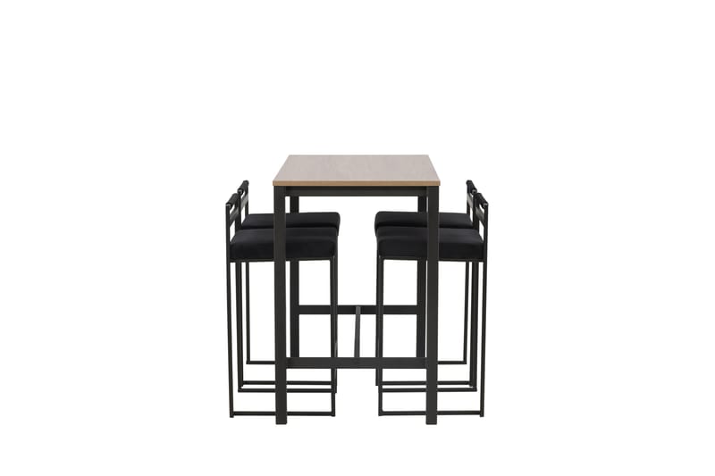 Camden Barbord 60x120 cm med 4 Opelika Stoler - Sort - Møbler - Bord - Barbord & ståbord