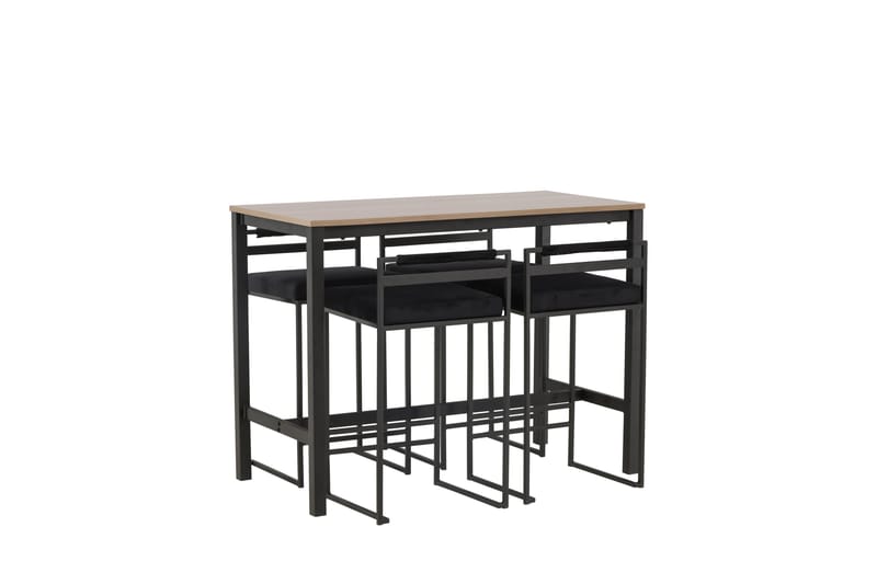 Camden Barbord 60x120 cm med 4 Opelika Stoler - Sort - Møbler - Bord - Barbord & ståbord