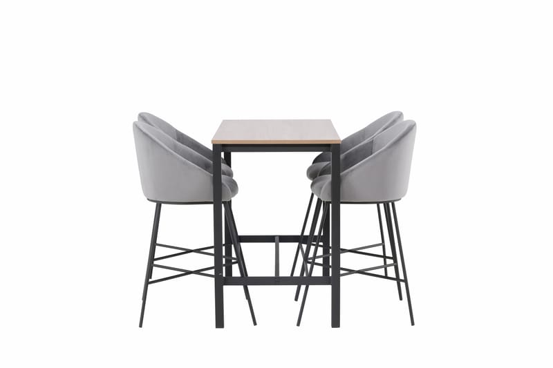 Camden Barbord 60x120 cm med 4 Velvet Stoler - Mørk grå - Møbler - Bord - Barbord & ståbord