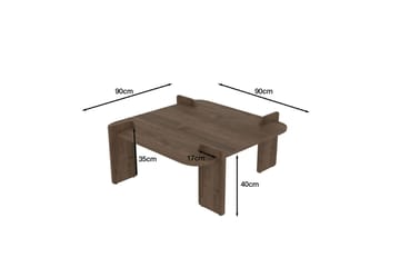 Campwell sofabord 90 cm kvadratisk - Valnøtt - Møbler - Bord - Sofabord