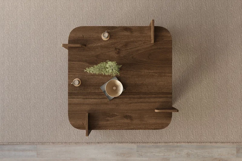 Campwell sofabord 90 cm kvadratisk - Valnøtt - Møbler - Bord - Sofabord