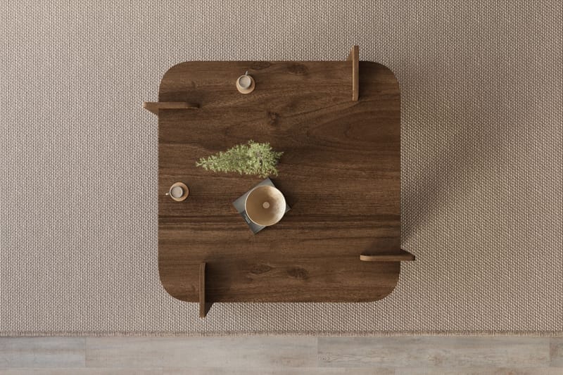 Campwell sofabord 90 cm kvadratisk - Valnøtt - Møbler - Bord - Sofabord