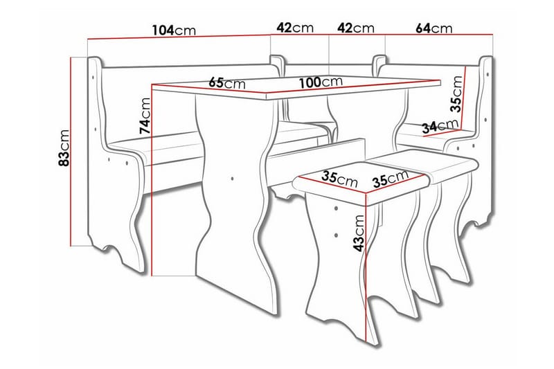 Carnew Kjøkkenskap - Svart - Møbler - Bord - Spisegrupper