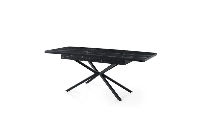 Cassel Spisebord 160 cm Rektangulær - Sort/Hvit - Møbler - Bord - Spisebord & kjøkkenbord