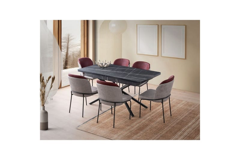 Cassel Spisebord 160 cm Rektangulær - Sort/Hvit - Møbler - Bord - Spisebord & kjøkkenbord