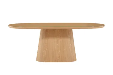 Castor Stort Ovalt Spisebord 200 cm med Glassplate og Eikeutseende - Brun - Møbler - Bord - Spisebord & kjøkkenbord