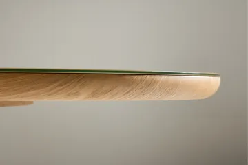 Castor Stort Ovalt Spisebord 200 cm med Glassplate og Eikeutseende - Brun - Møbler - Bord - Spisebord & kjøkkenbord