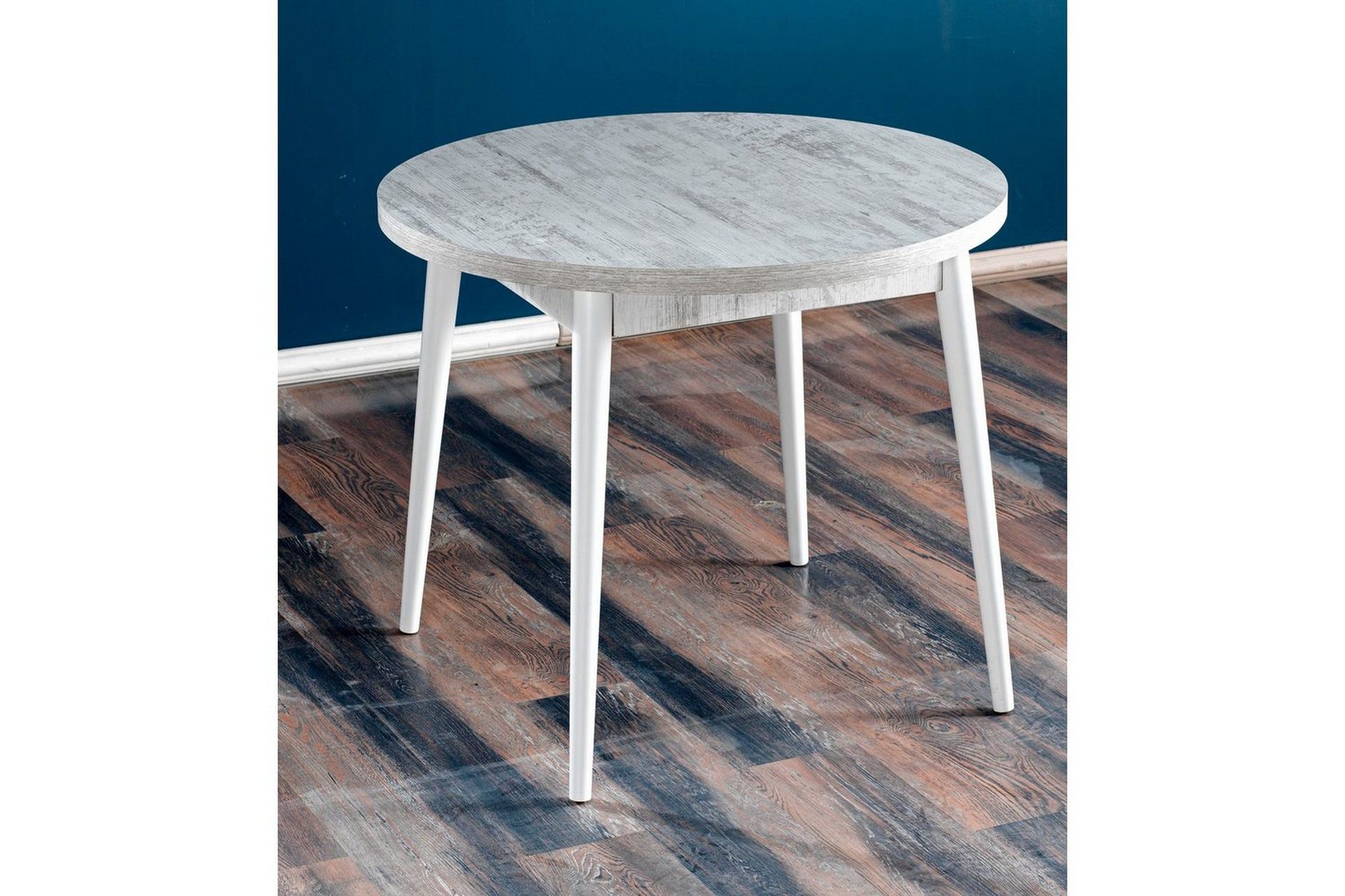 Cavuria Spisebord 90 cm Rund - Antikk/Hvit