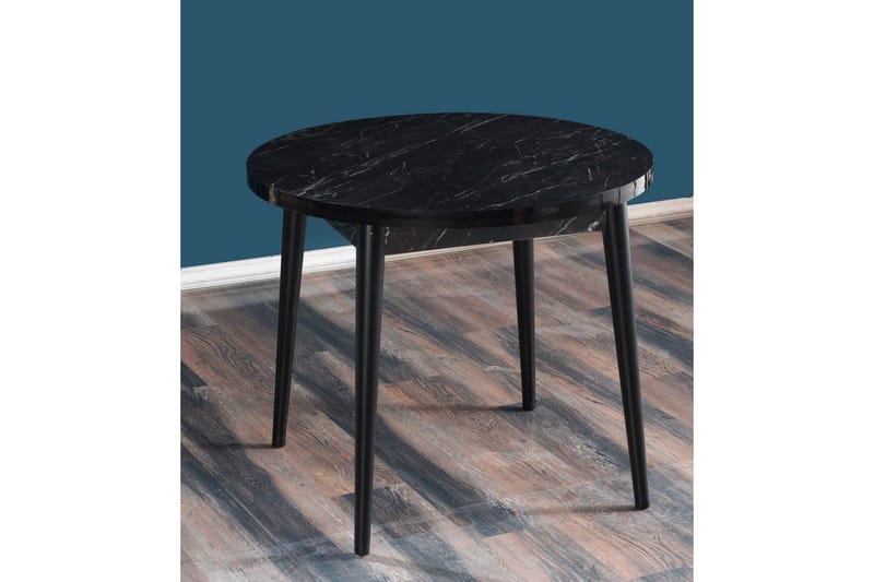 Cavuria Spisebord 90 cm Rund, Sort/Hvit