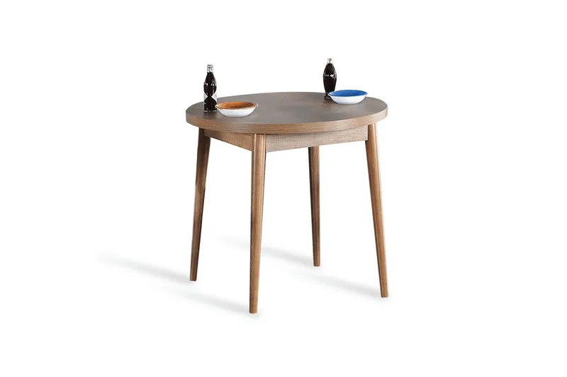 Cavuria Spisebord 90 cm Rund - Valnøtt - Møbler - Bord - Spisebord & kjøkkenbord