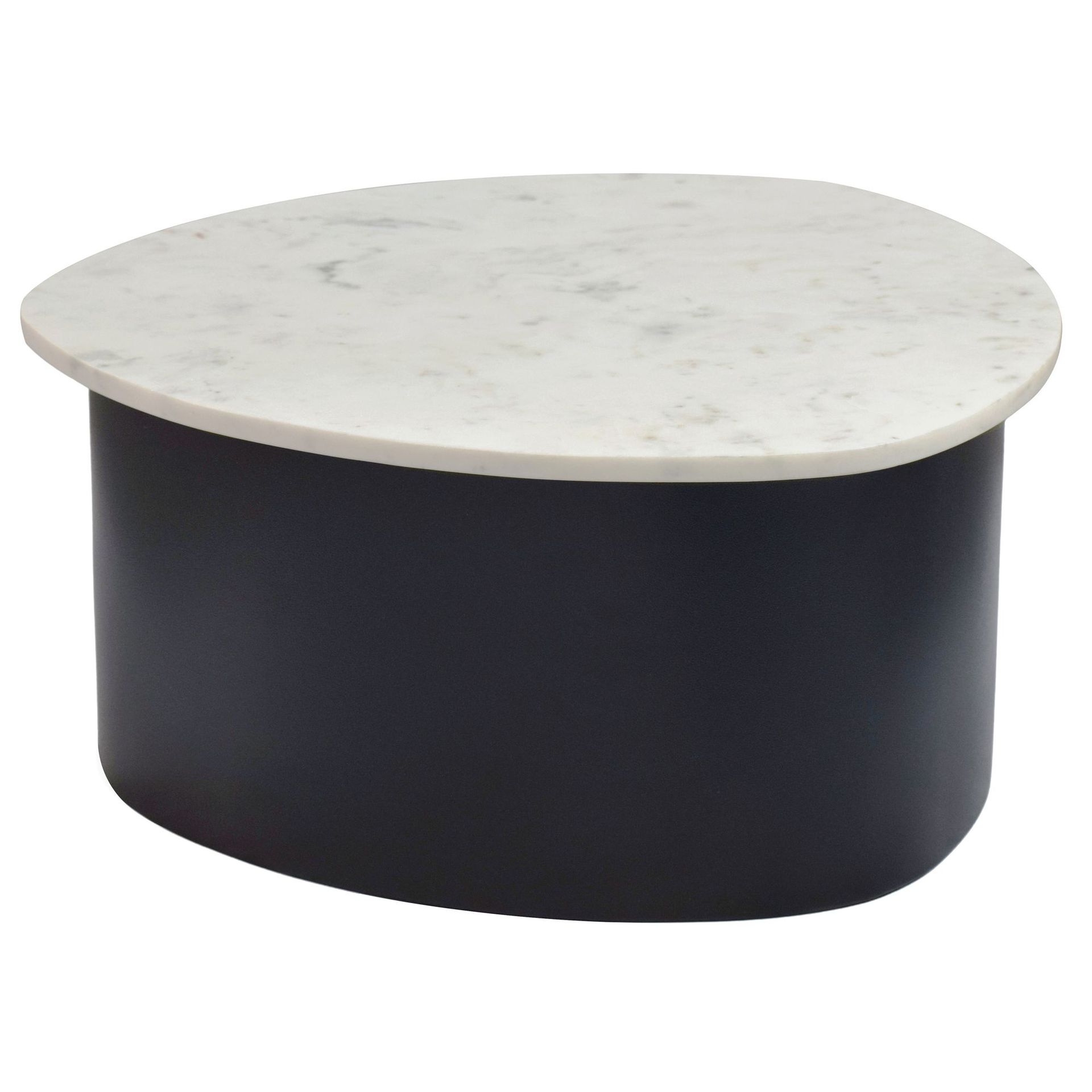 Cedrik sofabord med marmorplate - hvit / svart