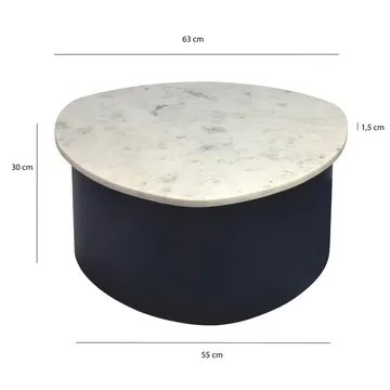 Cedrik sofabord med marmorplate - hvit / svart - Møbler - Bord - Sofabord
