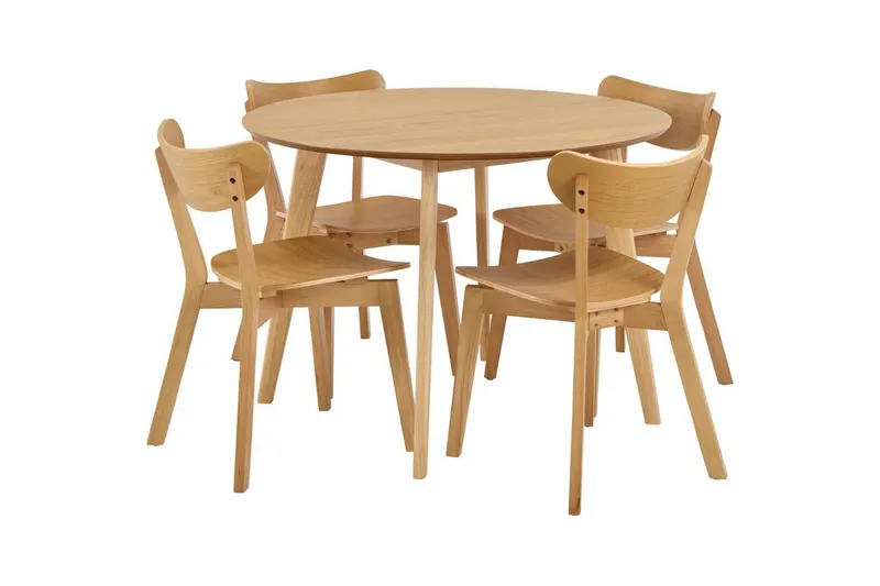 Celtik Spisegruppe Rund 105 Cm + 4 Spisestuestoler, Beige