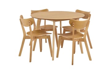 Celtik Spisegruppe Rund 105 Cm + 4 Spisestuestoler - Beige - Møbler - Bord - Spisegrupper