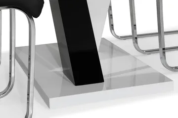 Cesi Spisegruppe 140 cm med 4 Cibus Stol - Hvit/Svart/Svart PU/Krom - Møbler - Bord - Spisegrupper