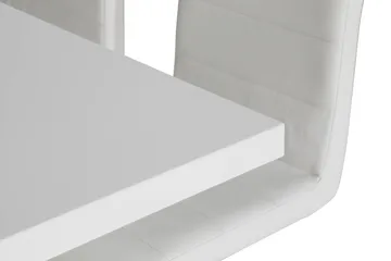 Cesi Spisegruppe 140 cm med 4 Cibus Stol - Hvit/Svart/Svart PU/Krom - Møbler - Bord - Spisegrupper