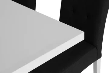 Cesi Spisegruppe 140 cm med 4 Viktor Stol - Hvit/Svart/Svart PU - Møbler - Bord - Spisegrupper