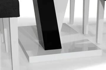 Cesi Spisegruppe 140 cm med 4 Viktor Stol - Hvit/Svart/Svart PU - Møbler - Bord - Spisegrupper