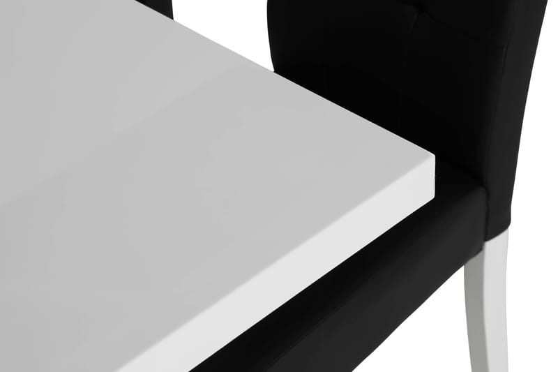 Cesi Spisegruppe 140 cm med 4 Viktor Stoler - Hvit/Svart/Svart PU - Møbler - Bord - Spisegrupper