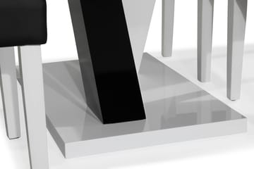 Cesi Spisegruppe 140 cm med 4 Viktor Stoler - Hvit/Svart/Svart PU - Møbler - Bord - Spisegrupper