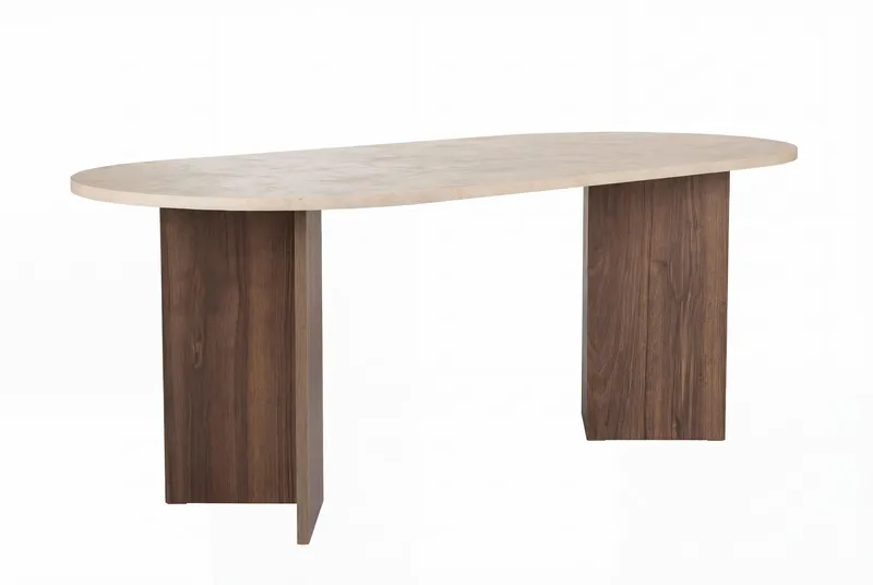Ceylin Spisebord 200x75x90 cm, Travertine Walnut