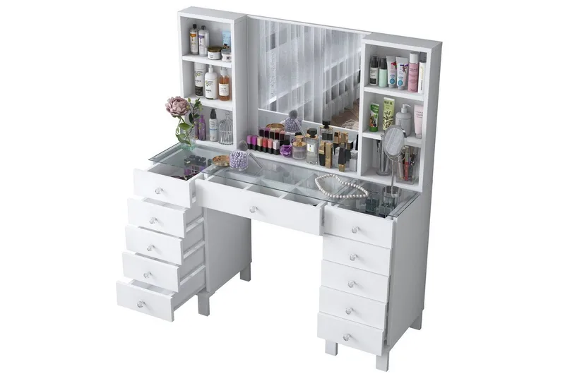 Ceylon Sminkebord 120 cm - Hvit - Møbler - Bord - Sminkebord & toalettbord - Sminkebord med speil