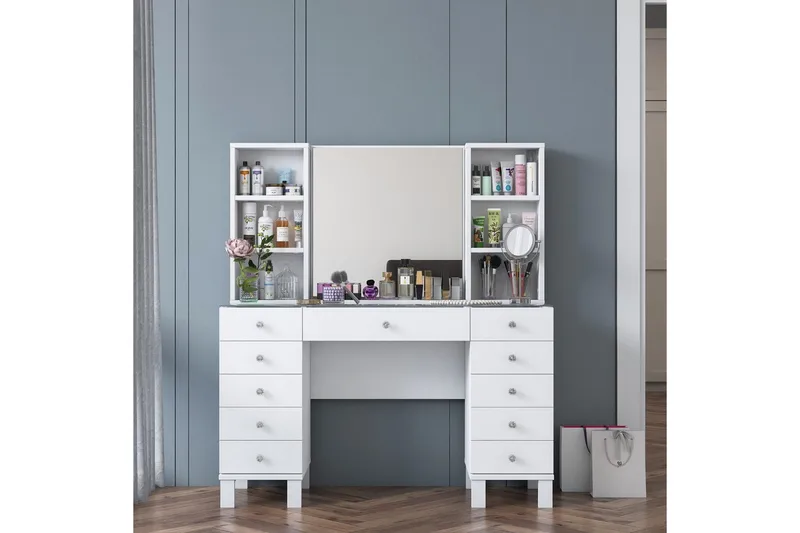 Ceylon Sminkebord 120 cm - Hvit - Møbler - Bord - Sminkebord & toalettbord - Sminkebord med speil