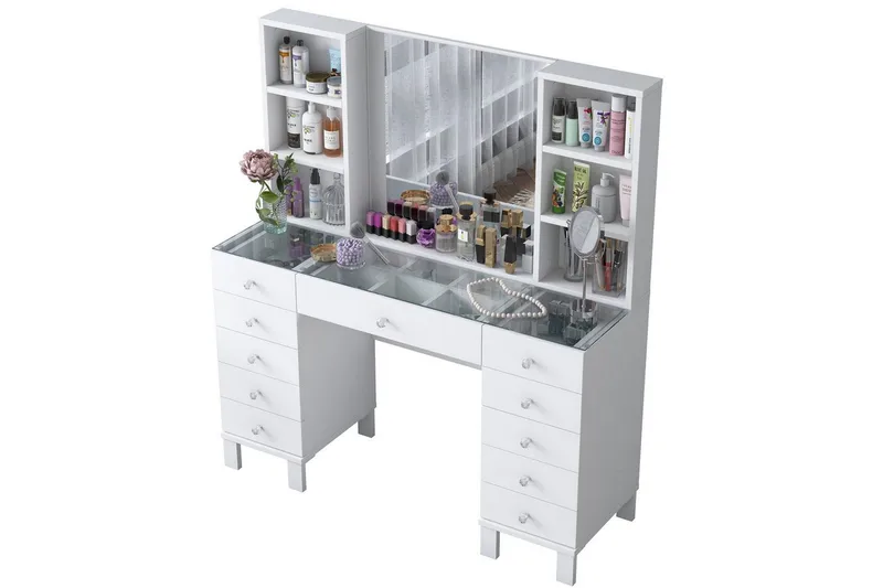 Ceylon Sminkebord 120 cm - Hvit - Møbler - Bord - Sminkebord & toalettbord - Sminkebord med speil