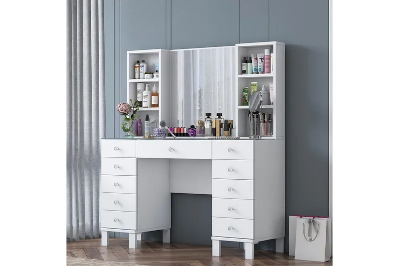 Ceylon Sminkebord 120 cm - Hvit - Møbler - Bord - Sminkebord & toalettbord - Sminkebord med speil