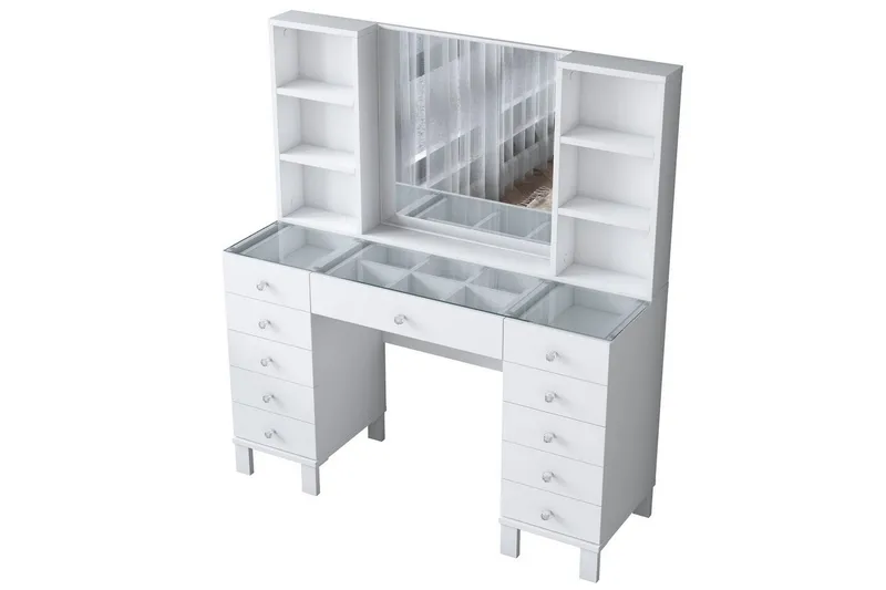 Ceylon Sminkebord 120 cm - Hvit - Møbler - Bord - Sminkebord & toalettbord - Sminkebord med speil