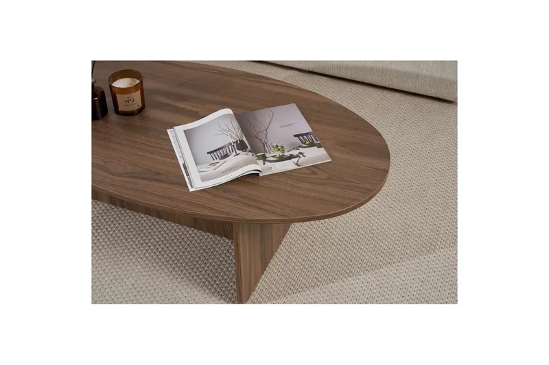 Ceyra Ovalt Sofabord 120 cm i Tre - Brun - Møbler - Bord - Sofabord