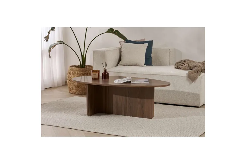 Ceyra Ovalt Sofabord 120 cm i Tre - Brun - Møbler - Bord - Sofabord