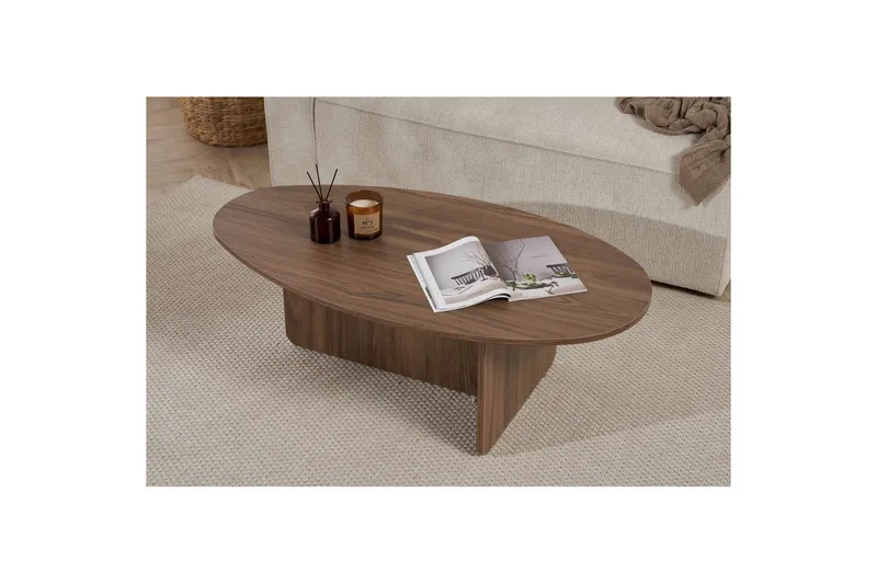 Ceyra Ovalt Sofabord 120 cm i Tre - Brun - Møbler - Bord - Sofabord