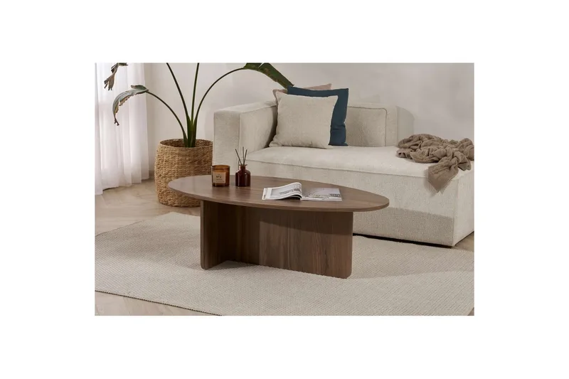 Ceyra Ovalt Sofabord 120 cm i Tre - Brun - Møbler - Bord - Sofabord