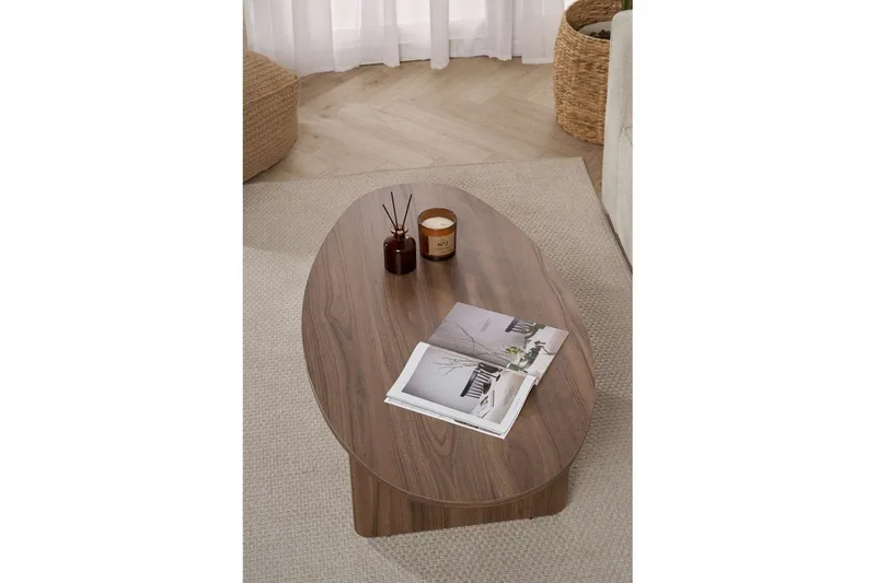 Ceyra Ovalt Sofabord 120 cm i Tre - Brun - Møbler - Bord - Sofabord