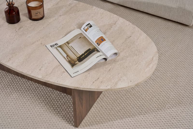 Ceyra Sofabord 120x40x65 cm - Travertine Walnut - Møbler - Bord - Sofabord