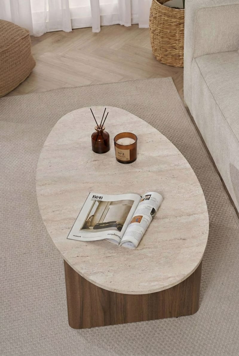 Ceyra Sofabord 120x40x65 cm - Travertine Walnut - Møbler - Bord - Sofabord