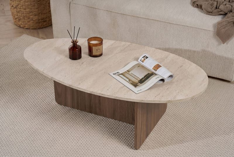Ceyra Sofabord 120x40x65 cm - Travertine Walnut - Møbler - Bord - Sofabord