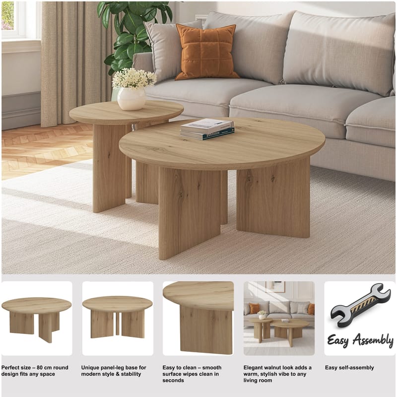Chatham sofabord rundt 80 cm - Eik - Møbler - Bord - Sofabord