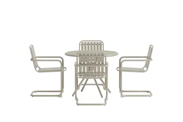 Chios spisegruppe 90 cm med 4 stoler utendørs - Beige - Møbler - Bord - Spisegrupper
