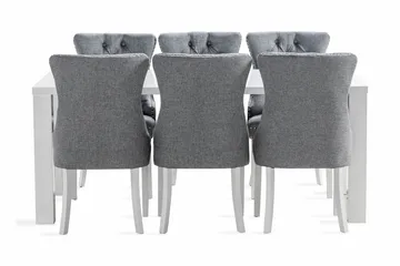 Cibus Spisegruppe 180 cm inkl. 6 Bergviken Stoler - Hvit - Møbler - Bord - Spisegrupper