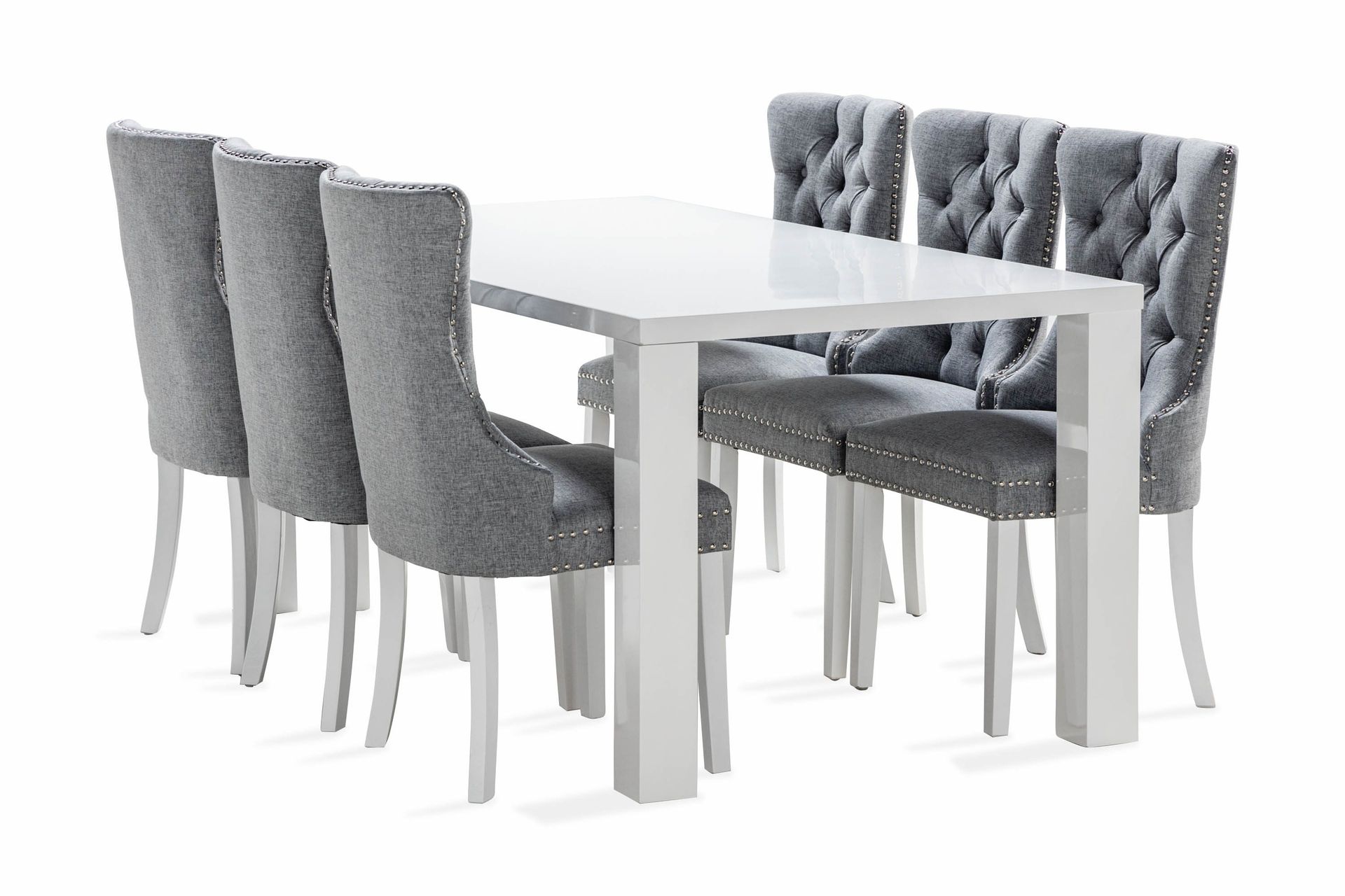 Cibus Spisegruppe 180 cm inkl. 6 Bergviken Stoler - Hvit