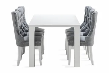 Cibus Spisegruppe 180 cm inkl. 6 Bergviken Stoler - Hvit - Møbler - Bord - Spisegrupper