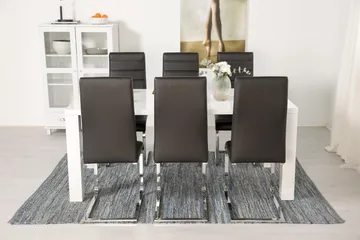 Cibus Spisegruppe med 6 Stoler - Hvit/Svart - Møbler - Bord - Spisegrupper